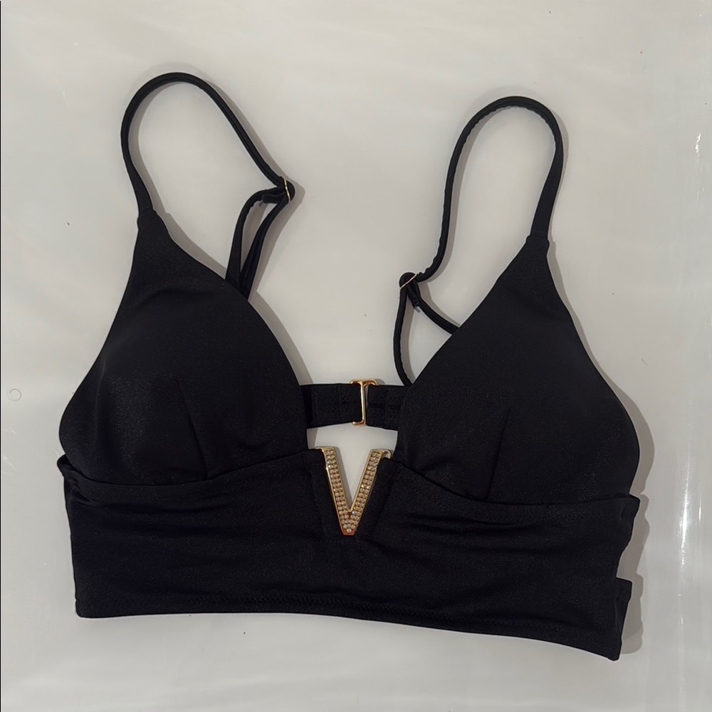 VS Black Bikini Top with Gold Accent